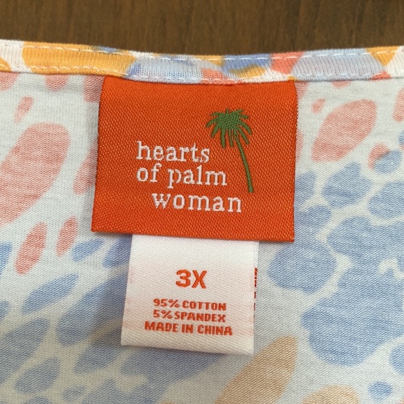 Hearts of Palm abstract print top with stretch 3X - Picture 10 of 17